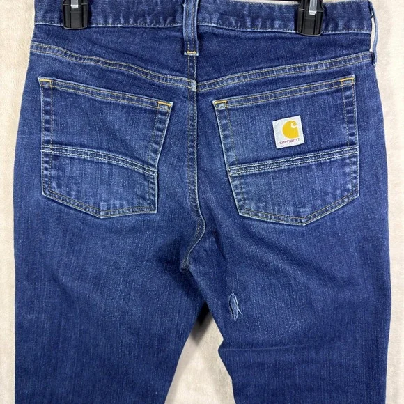 Carhartt Straight Fit Jeans Men 30x30 Blue Denim Rugged Workwear Gorpcore - Picture 4 of 8